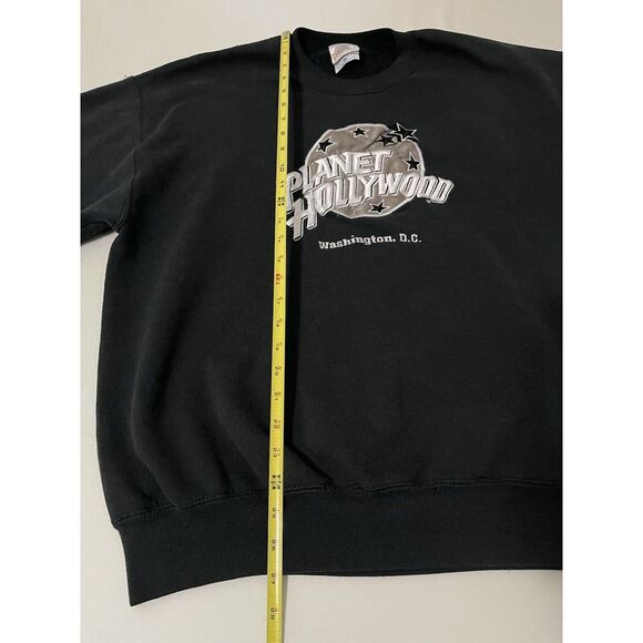 Vintage 90s Embroidered Crew Neck Sweatshirt XL PLANET HOLLYWOOD Washington DC - Picture 6 of 7